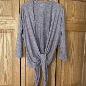 Zuda mauve Tie-Front Long Sleeve Top
